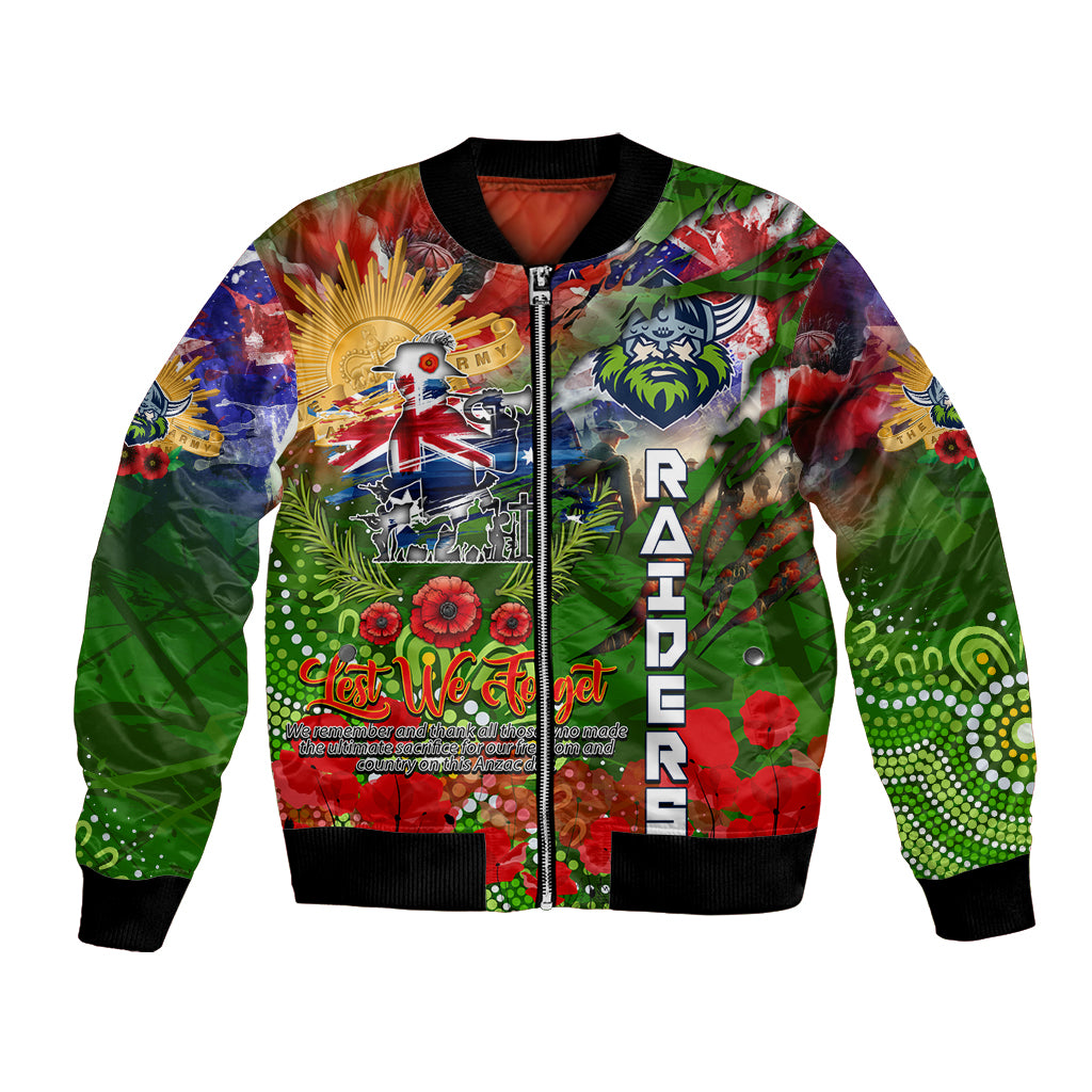 Personalised Australia Rugby Raiders ANZAC Bomber Jacket Canberra Scratch Style