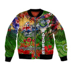 Personalised Australia Rugby Raiders ANZAC Bomber Jacket Canberra Scratch Style
