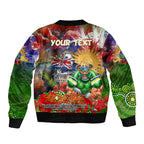 Personalised Australia Rugby Raiders ANZAC Bomber Jacket Canberra Scratch Style