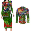 Personalised Australia Rugby Raiders ANZAC Couples Matching Long Sleeve Bodycon Dress and Long Sleeve Button Shirt Canberra Scratch Style