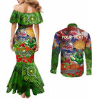 Personalised Australia Rugby Raiders ANZAC Couples Matching Mermaid Dress and Long Sleeve Button Shirt Canberra Scratch Style