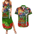 Personalised Australia Rugby Raiders ANZAC Couples Matching Summer Maxi Dress and Hawaiian Shirt Canberra Scratch Style