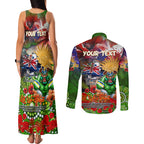 Personalised Australia Rugby Raiders ANZAC Couples Matching Tank Maxi Dress and Long Sleeve Button Shirt Canberra Scratch Style