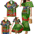 Personalised Australia Rugby Raiders ANZAC Family Matching Mermaid Dress and Hawaiian Shirt Canberra Scratch Style
