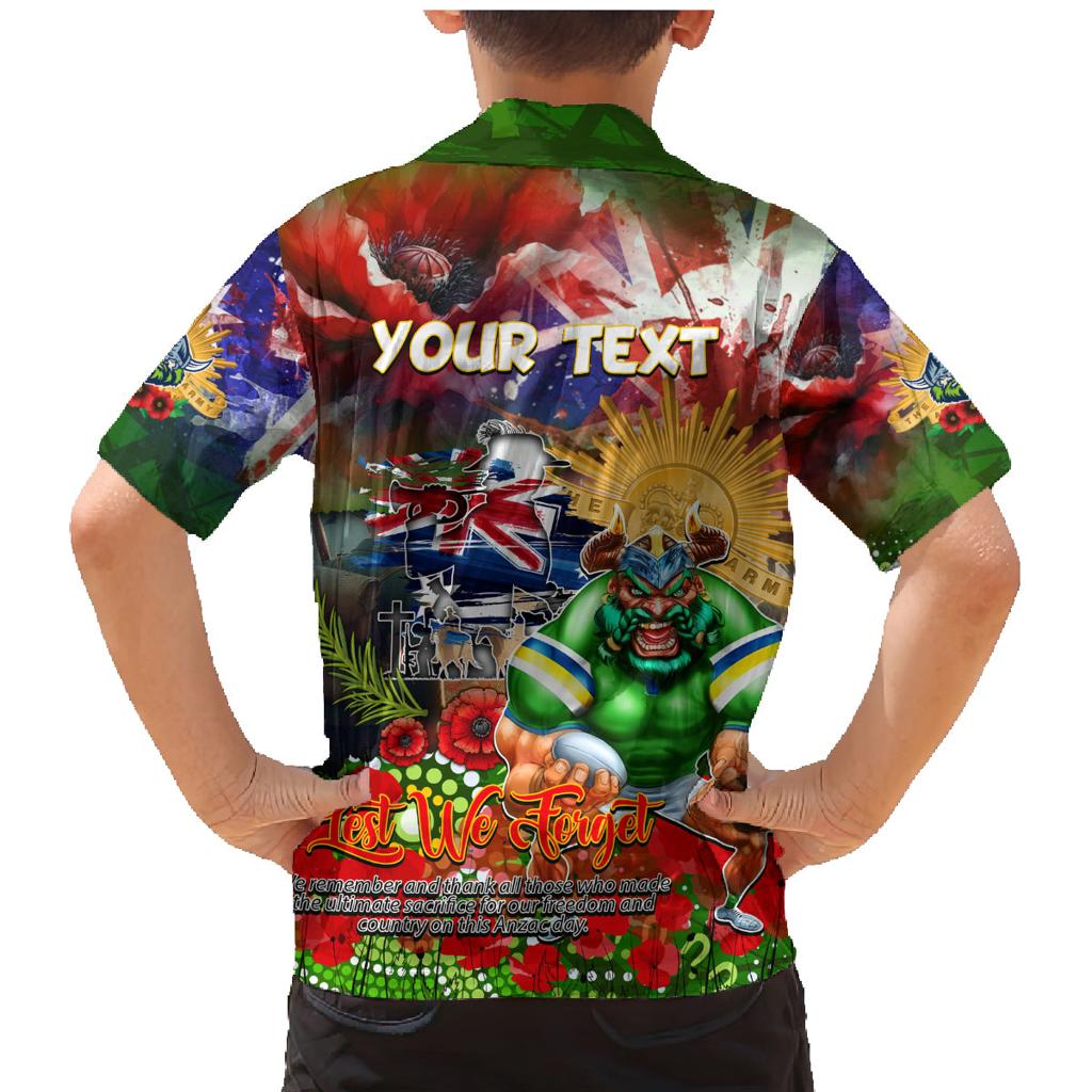 Personalised Australia Rugby Raiders ANZAC Family Matching Mermaid Dress and Hawaiian Shirt Canberra Scratch Style
