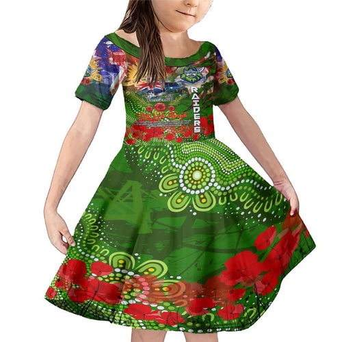 Personalised Australia Rugby Raiders ANZAC Family Matching Mermaid Dress and Hawaiian Shirt Canberra Scratch Style