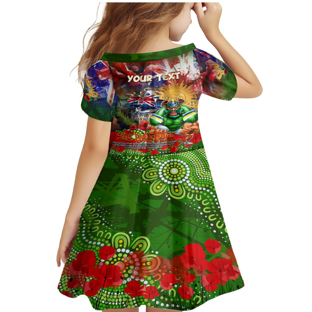 Personalised Australia Rugby Raiders ANZAC Family Matching Mermaid Dress and Hawaiian Shirt Canberra Scratch Style
