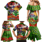 Personalised Australia Rugby Raiders ANZAC Family Matching Mermaid Dress and Hawaiian Shirt Canberra Scratch Style