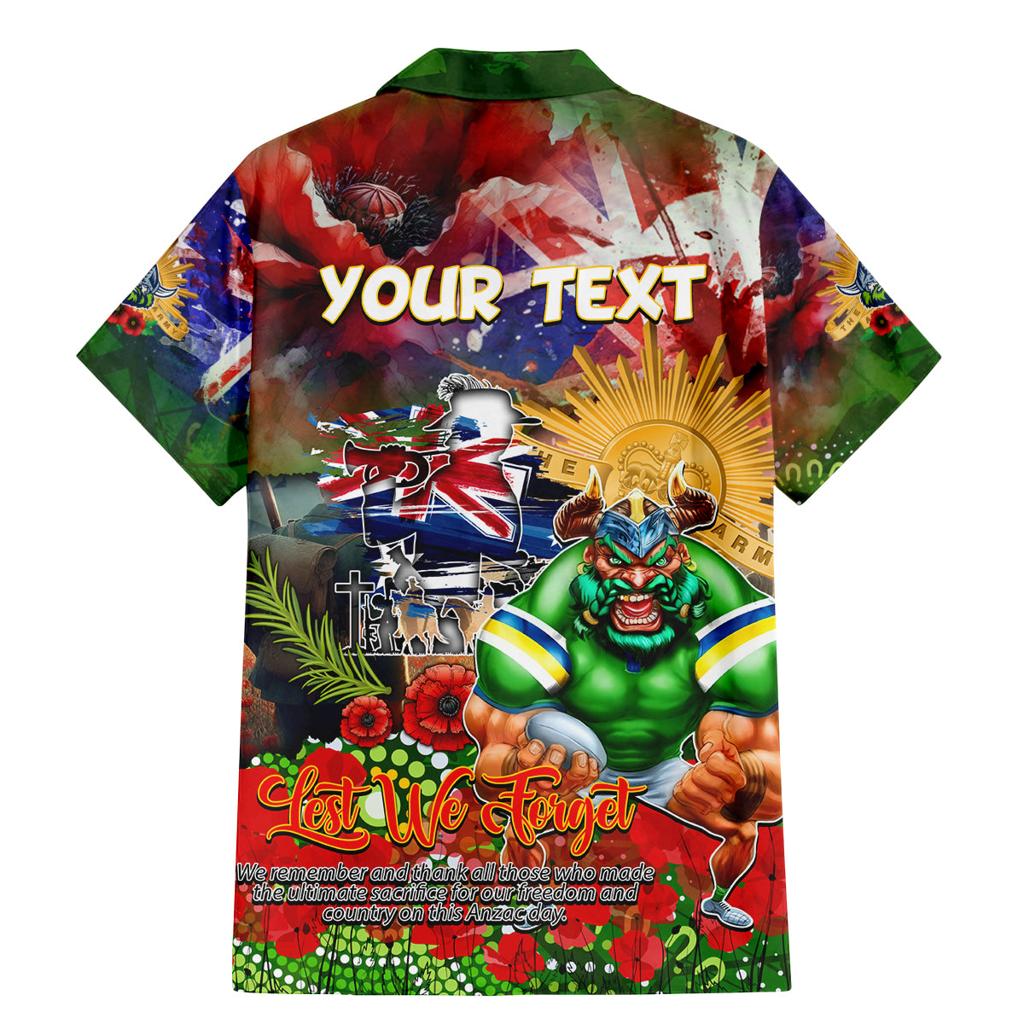 Personalised Australia Rugby Raiders ANZAC Family Matching Mermaid Dress and Hawaiian Shirt Canberra Scratch Style