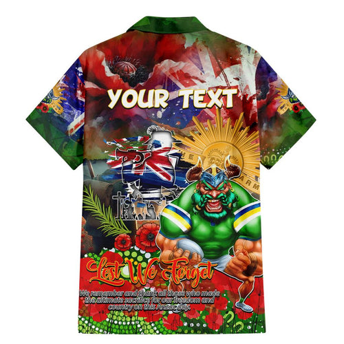 Personalised Australia Rugby Raiders ANZAC Family Matching Mermaid Dress and Hawaiian Shirt Canberra Scratch Style