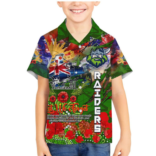 Personalised Australia Rugby Raiders ANZAC Family Matching Mermaid Dress and Hawaiian Shirt Canberra Scratch Style