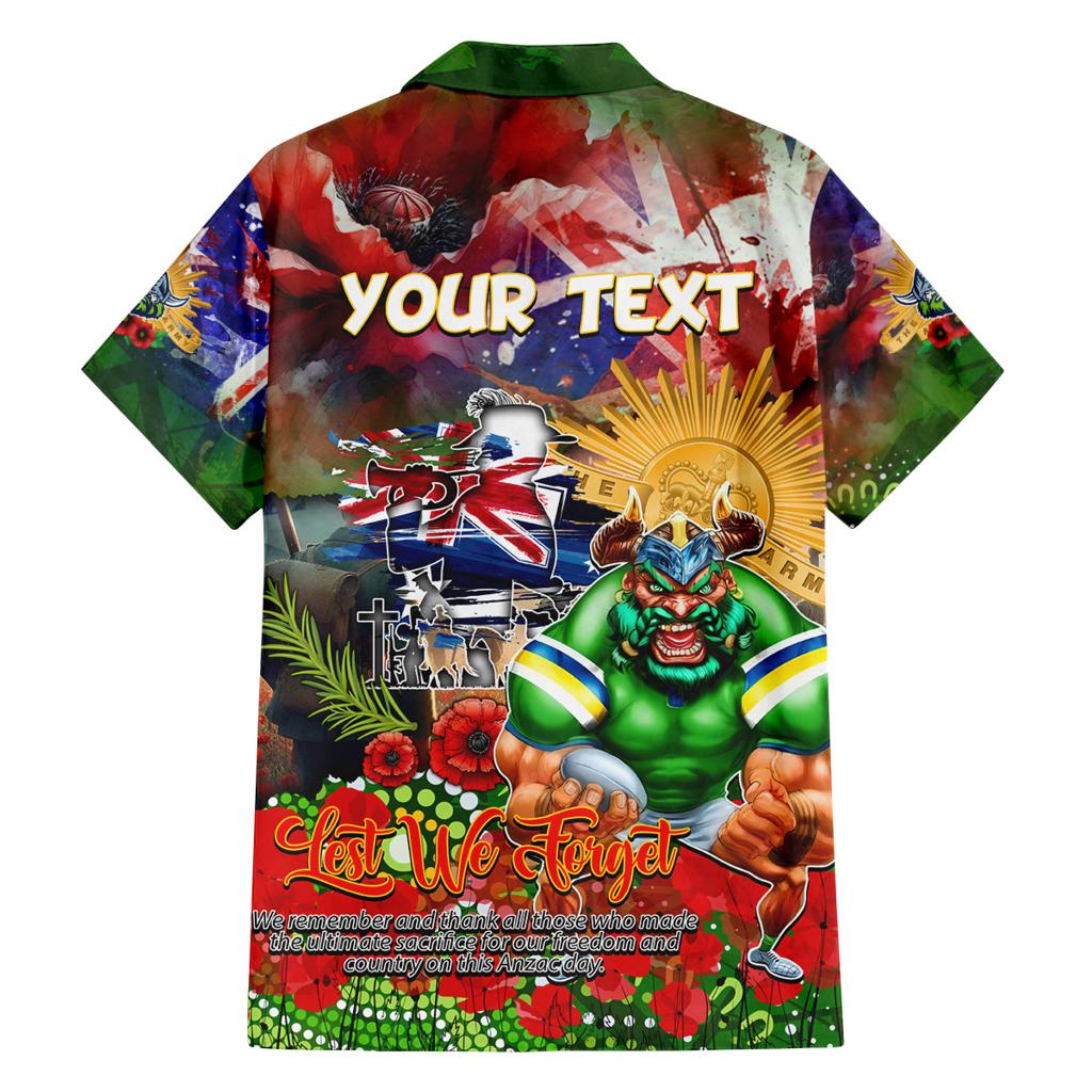 Personalised Australia Rugby Raiders ANZAC Family Matching Puletasi and Hawaiian Shirt Canberra Scratch Style