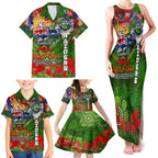 Personalised Australia Rugby Raiders ANZAC Family Matching Tank Maxi Dress and Hawaiian Shirt Canberra Scratch Style