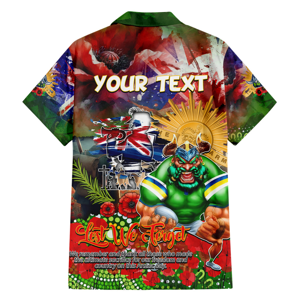 Personalised Australia Rugby Raiders ANZAC Hawaiian Shirt Canberra Scratch Style