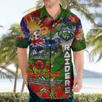 Personalised Australia Rugby Raiders ANZAC Hawaiian Shirt Canberra Scratch Style