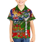Personalised Australia Rugby Raiders ANZAC Hawaiian Shirt Canberra Scratch Style