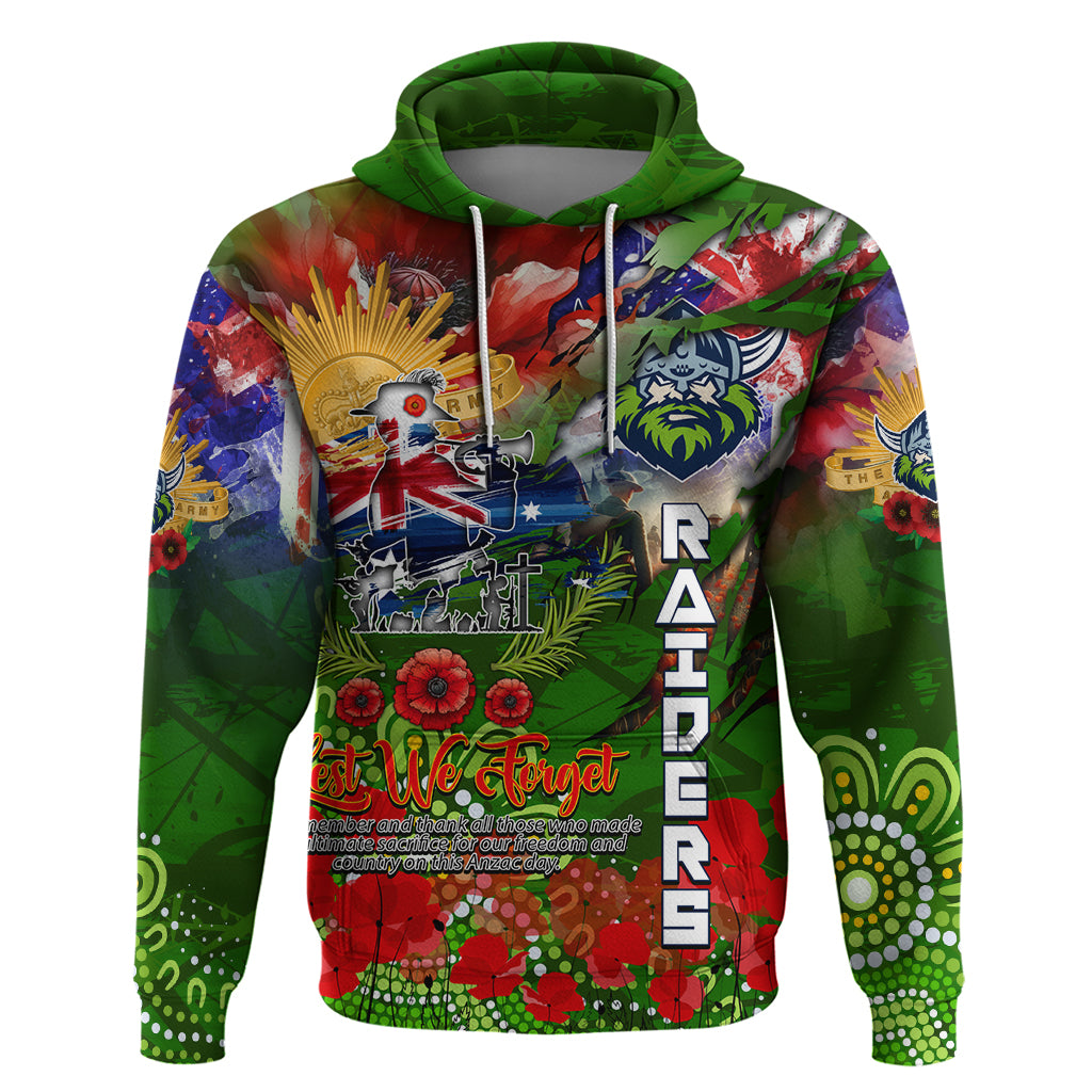 Personalised Australia Rugby Raiders ANZAC Hoodie Canberra Scratch Style