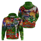 Personalised Australia Rugby Raiders ANZAC Hoodie Canberra Scratch Style