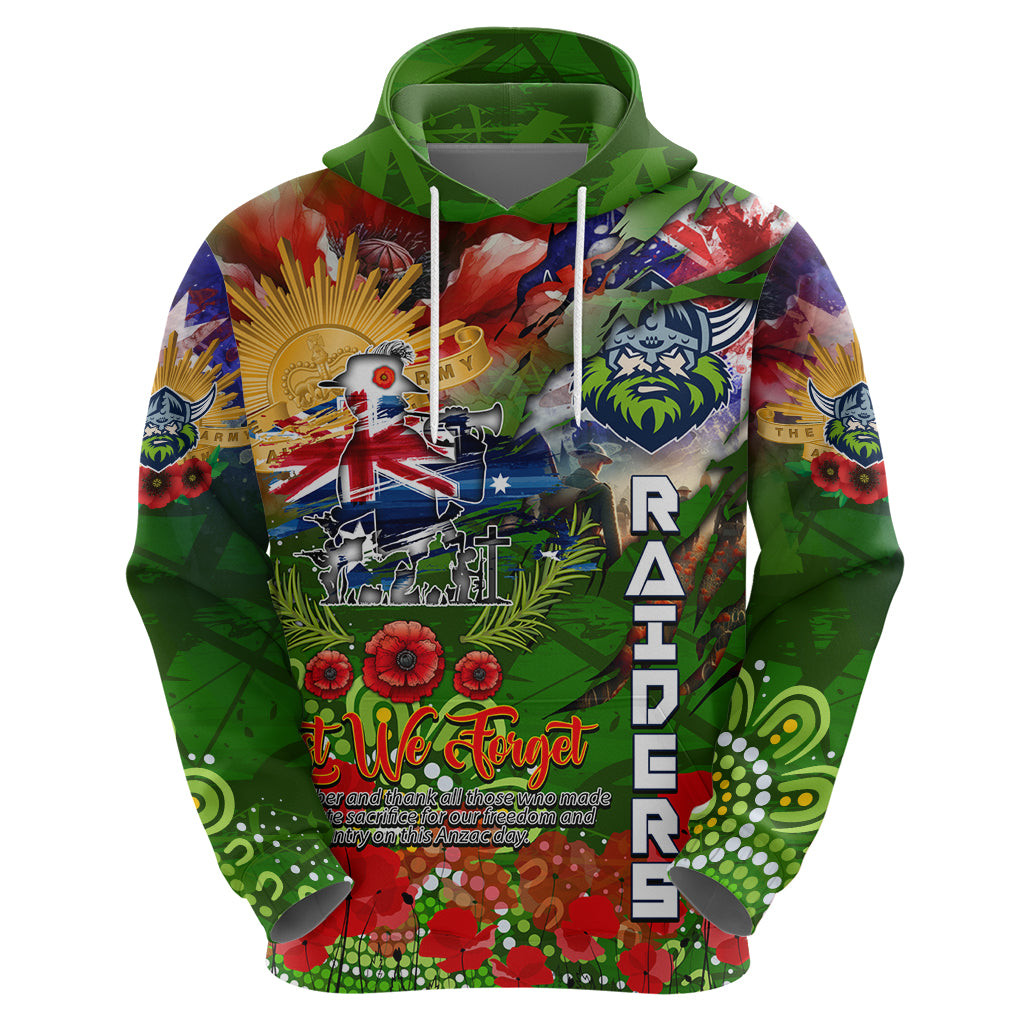 Personalised Australia Rugby Raiders ANZAC Hoodie Canberra Scratch Style