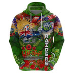 Personalised Australia Rugby Raiders ANZAC Hoodie Canberra Scratch Style