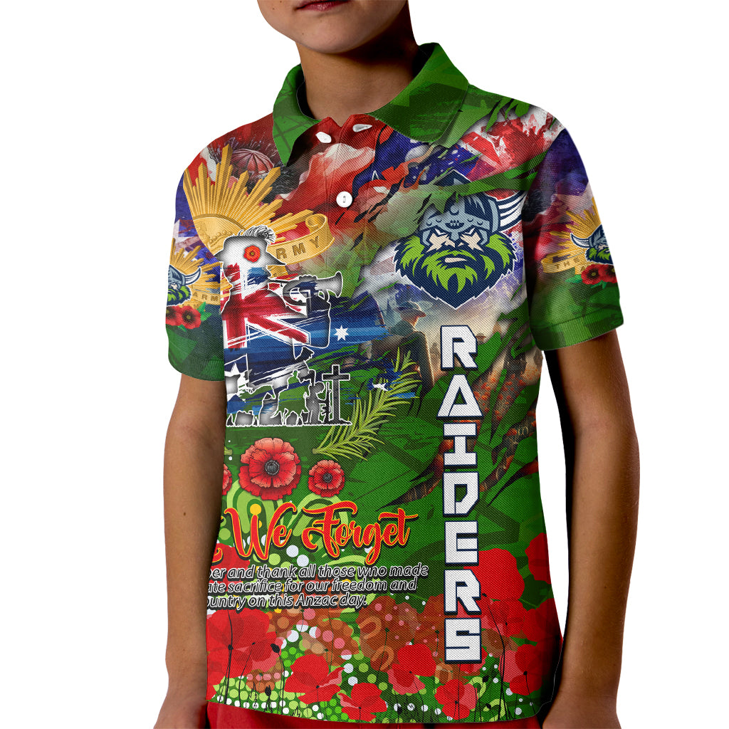 Personalised Australia Rugby Raiders ANZAC Kid Polo Shirt Canberra Scratch Style