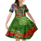 Personalised Australia Rugby Raiders ANZAC Kid Short Sleeve Dress Canberra Scratch Style