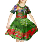 Personalised Australia Rugby Raiders ANZAC Kid Short Sleeve Dress Canberra Scratch Style
