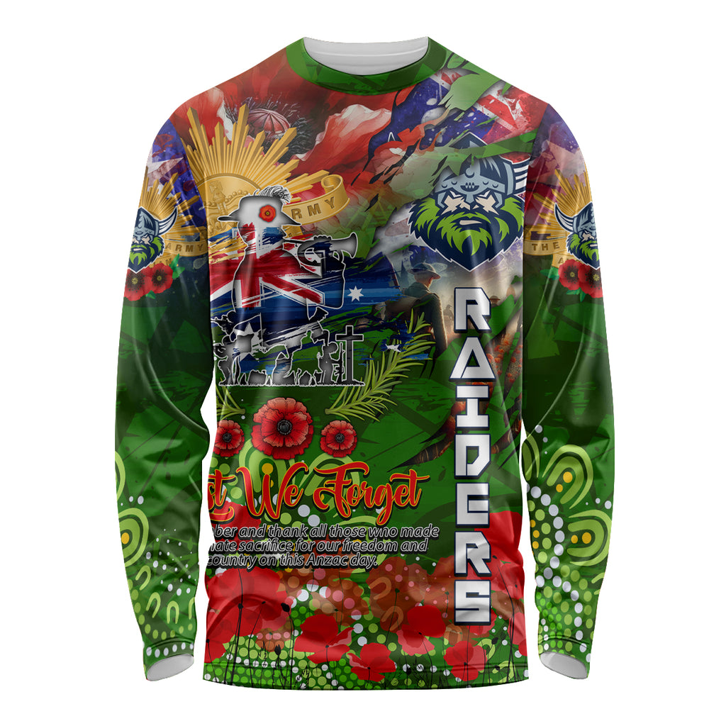 Personalised Australia Rugby Raiders ANZAC Long Sleeve Shirt Canberra Scratch Style