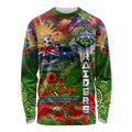 Personalised Australia Rugby Raiders ANZAC Long Sleeve Shirt Canberra Scratch Style