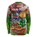 Personalised Australia Rugby Raiders ANZAC Long Sleeve Shirt Canberra Scratch Style