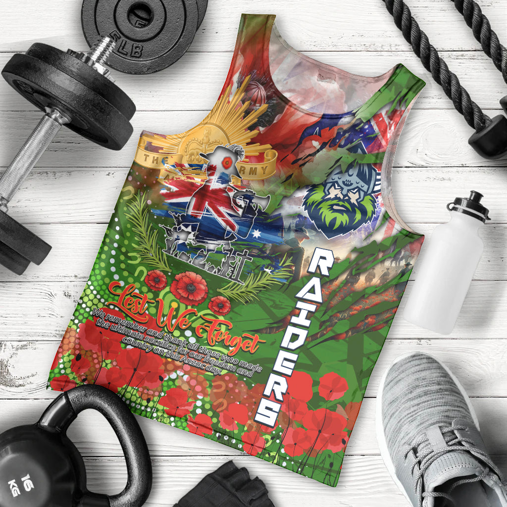 Personalised Australia Rugby Raiders ANZAC Men Tank Top Canberra Scratch Style