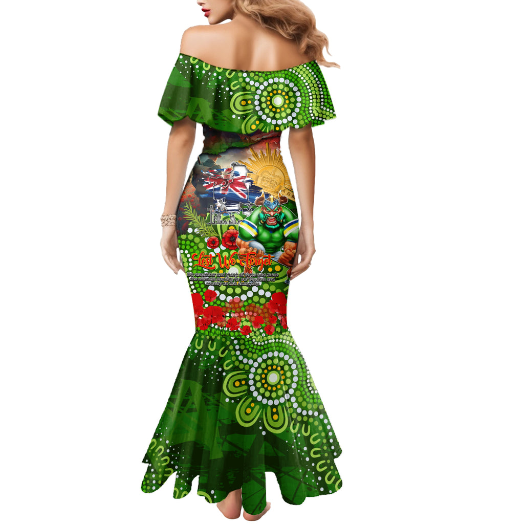 Personalised Australia Rugby Raiders ANZAC Mermaid Dress Canberra Scratch Style