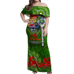 Personalised Australia Rugby Raiders ANZAC Off Shoulder Maxi Dress Canberra Scratch Style