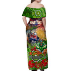 Personalised Australia Rugby Raiders ANZAC Off Shoulder Maxi Dress Canberra Scratch Style