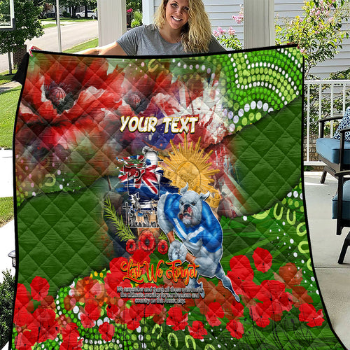 Personalised Australia Rugby Raiders ANZAC Quilt Canberra Scratch Style