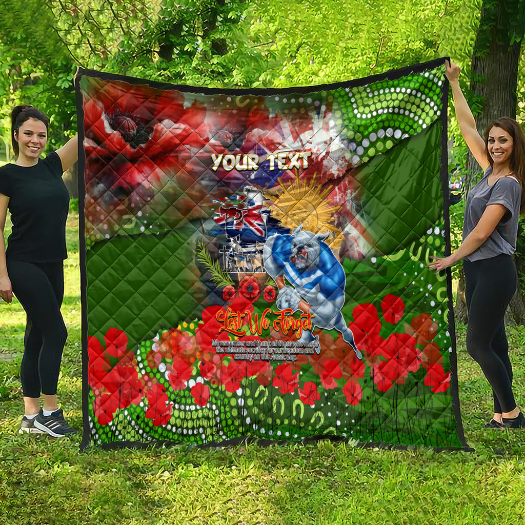 Personalised Australia Rugby Raiders ANZAC Quilt Canberra Scratch Style