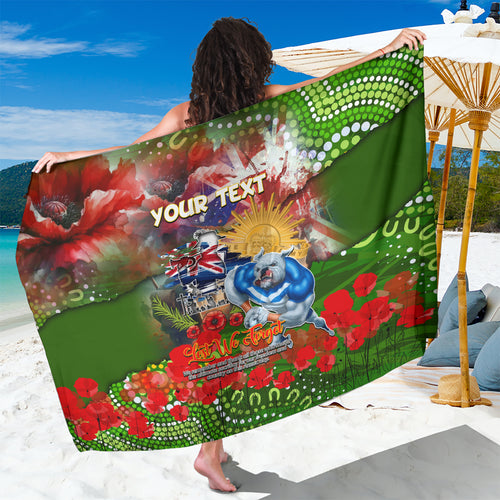 Personalised Australia Rugby Raiders ANZAC Sarong Canberra Scratch Style
