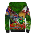 Personalised Australia Rugby Raiders ANZAC Sherpa Hoodie Canberra Scratch Style