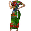 Personalised Australia Rugby Raiders ANZAC Short Sleeve Bodycon Dress Canberra Scratch Style