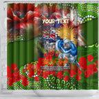 Personalised Australia Rugby Raiders ANZAC Shower Curtain Canberra Scratch Style