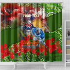 Personalised Australia Rugby Raiders ANZAC Shower Curtain Canberra Scratch Style