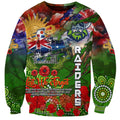 Personalised Australia Rugby Raiders ANZAC Sweatshirt Canberra Scratch Style