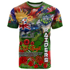 Personalised Australia Rugby Raiders ANZAC T Shirt Canberra Scratch Style