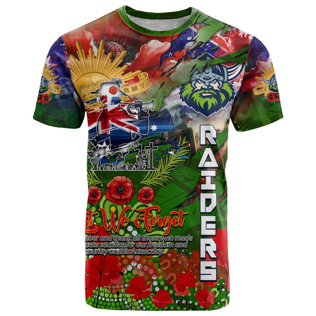 Personalised Australia Rugby Raiders ANZAC T Shirt Canberra Scratch Style