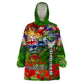 Personalised Australia Rugby Raiders ANZAC Wearable Blanket Hoodie Canberra Scratch Style