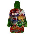 Personalised Australia Rugby Raiders ANZAC Wearable Blanket Hoodie Canberra Scratch Style