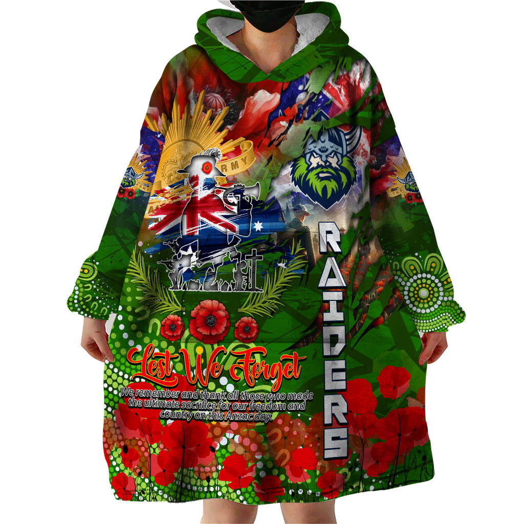 Personalised Australia Rugby Raiders ANZAC Wearable Blanket Hoodie Canberra Scratch Style