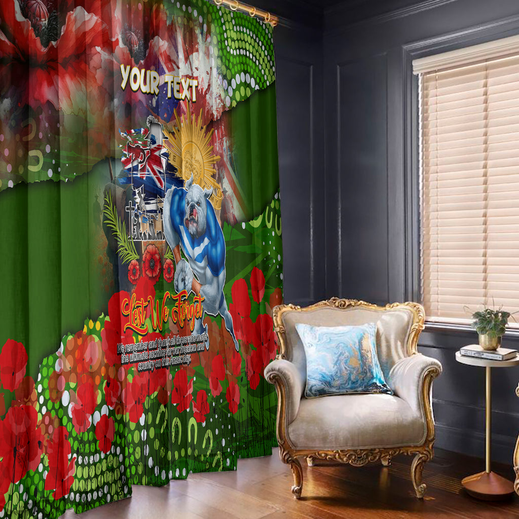 Personalised Australia Rugby Raiders ANZAC Window Curtain Canberra Scratch Style