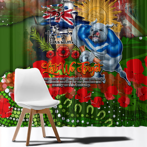 Personalised Australia Rugby Raiders ANZAC Window Curtain Canberra Scratch Style