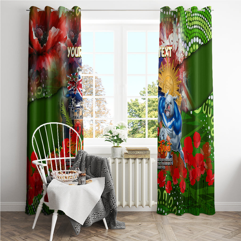 Personalised Australia Rugby Raiders ANZAC Window Curtain Canberra Scratch Style